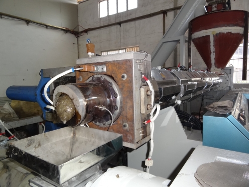 PET PP PE Parallel twin screw granulating extruder