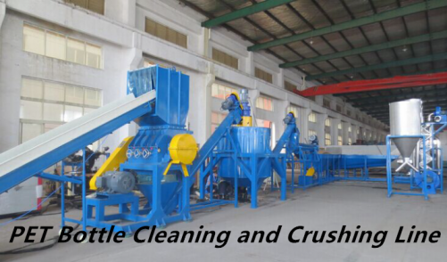 PET crushing and washing line